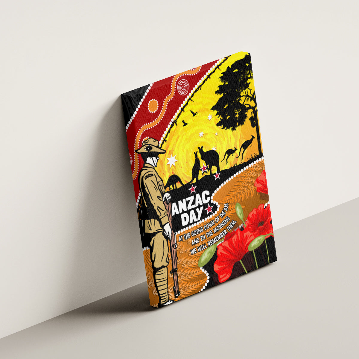 New Zealand And Australia ANZAC Day Canvas Wall Art Aboriginal Maori Starring Night Style LT14 - Polynesian Pride
