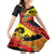 New Zealand And Australia ANZAC Day Family Matching Off Shoulder Maxi Dress and Hawaiian Shirt Aboriginal Maori Starring Night Style LT14 Daughter's Dress Gold - Polynesian Pride