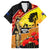 New Zealand And Australia ANZAC Day Family Matching Off Shoulder Short Dress and Hawaiian Shirt Aboriginal Maori Starring Night Style LT14 Dad's Shirt - Short Sleeve Gold - Polynesian Pride