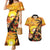 Aloha Hawaii Women's Day Couples Matching Mermaid Dress and Hawaiian Shirt Hula Girl With Sunset Vibes LT14 Yellow - Polynesian Pride