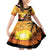 Aloha Hawaii Women's Day Family Matching Mermaid Dress and Hawaiian Shirt Hula Girl With Sunset Vibes LT14 Daughter's Dress Yellow - Polynesian Pride