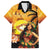 Aloha Hawaii Women's Day Family Matching Off Shoulder Maxi Dress and Hawaiian Shirt Hula Girl With Sunset Vibes LT14 Dad's Shirt - Short Sleeve Yellow - Polynesian Pride