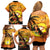 Aloha Hawaii Women's Day Family Matching Off Shoulder Short Dress and Hawaiian Shirt Hula Girl With Sunset Vibes LT14 - Polynesian Pride