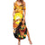 Aloha Hawaii Women's Day Family Matching Summer Maxi Dress and Hawaiian Shirt Hula Girl With Sunset Vibes LT14 Mom's Dress Yellow - Polynesian Pride