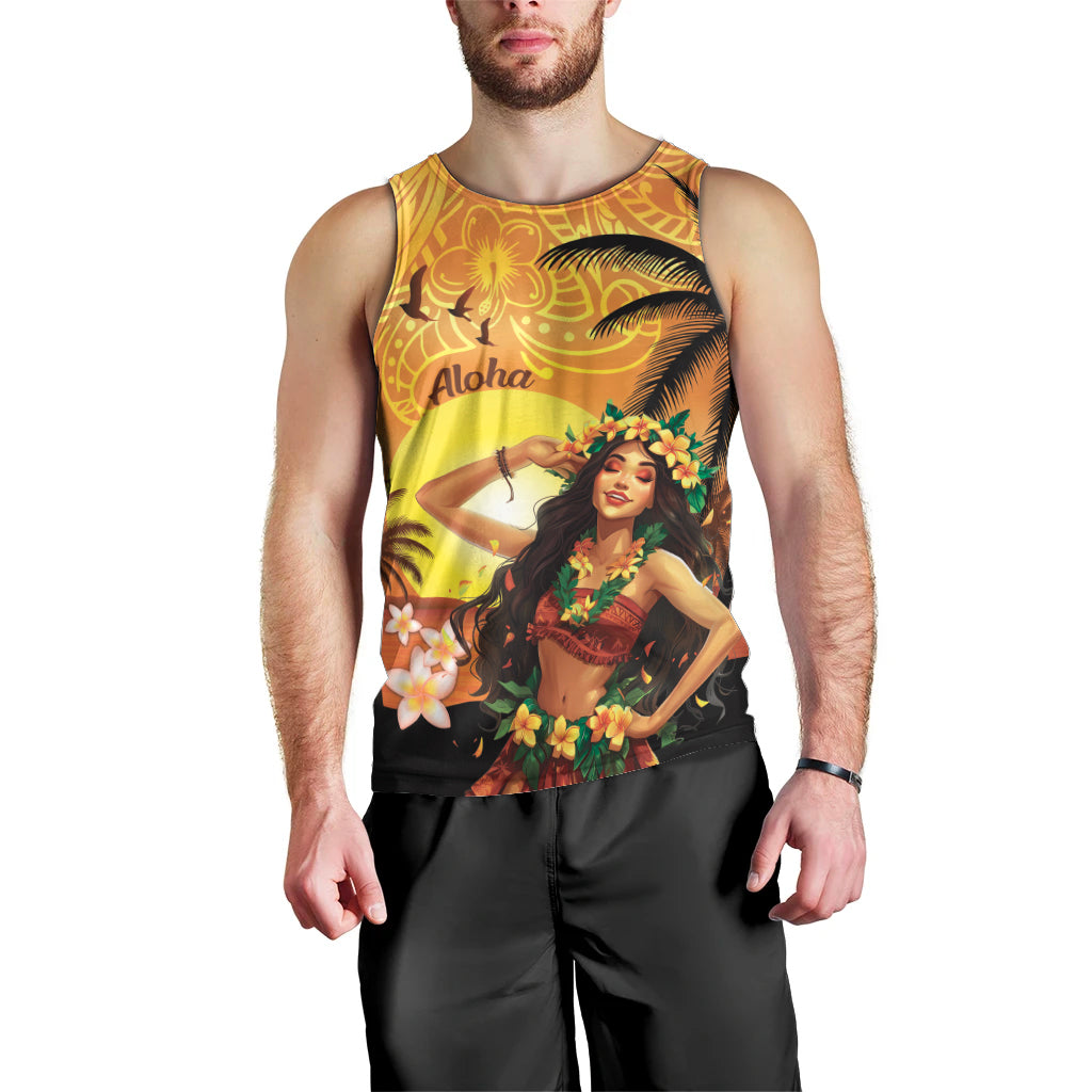 Aloha Hawaii Women's Day Men Tank Top Hula Girl With Sunset Vibes LT14 - Polynesian Pride