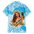 Aloha Hawaii Women's Day Family Matching Off Shoulder Short Dress and Hawaiian Shirt Hula Girl With Ukulele Tropical Style LT14 - Polynesian Pride