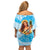 Aloha Hawaii Women's Day Family Matching Off Shoulder Short Dress and Hawaiian Shirt Hula Girl With Ukulele Tropical Style LT14 - Polynesian Pride