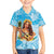 Aloha Hawaii Women's Day Family Matching Off Shoulder Short Dress and Hawaiian Shirt Hula Girl With Ukulele Tropical Style LT14 Son's Shirt Blue - Polynesian Pride