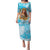 Aloha Hawaii Women's Day Puletasi Hula Girl With Ukulele Tropical Style LT14 Long Dress Blue - Polynesian Pride