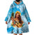 Aloha Hawaii Women's Day Wearable Blanket Hoodie Hula Girl With Ukulele Tropical Style LT14 - Polynesian Pride