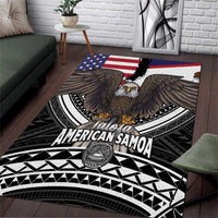 Talofa American Samoa Flag Day Area Rug Bald Eagle Polynesian Tattoo LT14 Black - Polynesian Pride