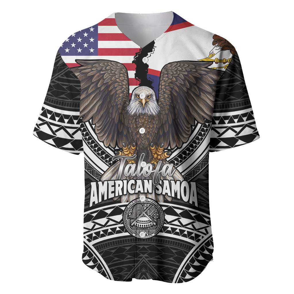 Talofa American Samoa Flag Day Baseball Jersey Bald Eagle Polynesian Tattoo LT14 Black - Polynesian Pride