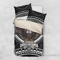 Talofa American Samoa Flag Day Bedding Set Bald Eagle Polynesian Tattoo LT14 US Twin 172cm x 218cm Black - Polynesian Pride