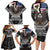 Talofa American Samoa Flag Day Family Matching Long Sleeve Bodycon Dress and Hawaiian Shirt Bald Eagle Polynesian Tattoo