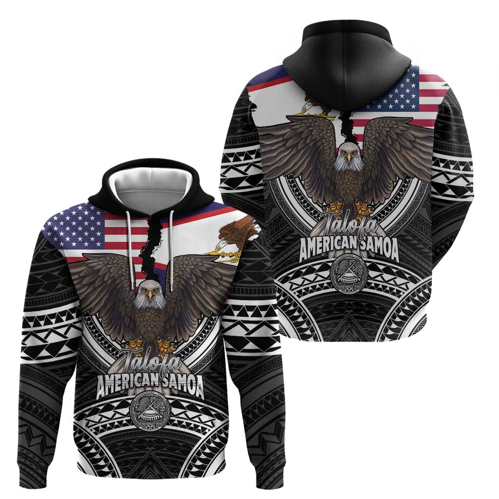 Talofa American Samoa Flag Day Hoodie Bald Eagle Polynesian Tattoo LT14 - Polynesian Pride