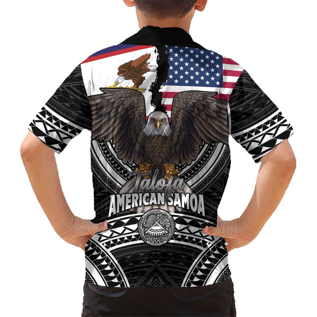 Talofa American Samoa Flag Day Kid Hawaiian Shirt Bald Eagle Polynesian Tattoo LT14 - Polynesian Pride