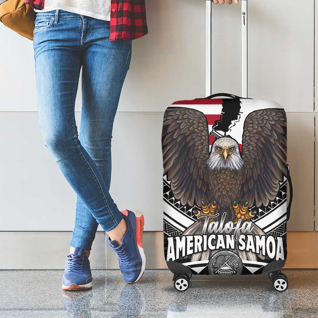 Talofa American Samoa Flag Day Luggage Cover Bald Eagle Polynesian Tattoo LT14 - Polynesian Pride