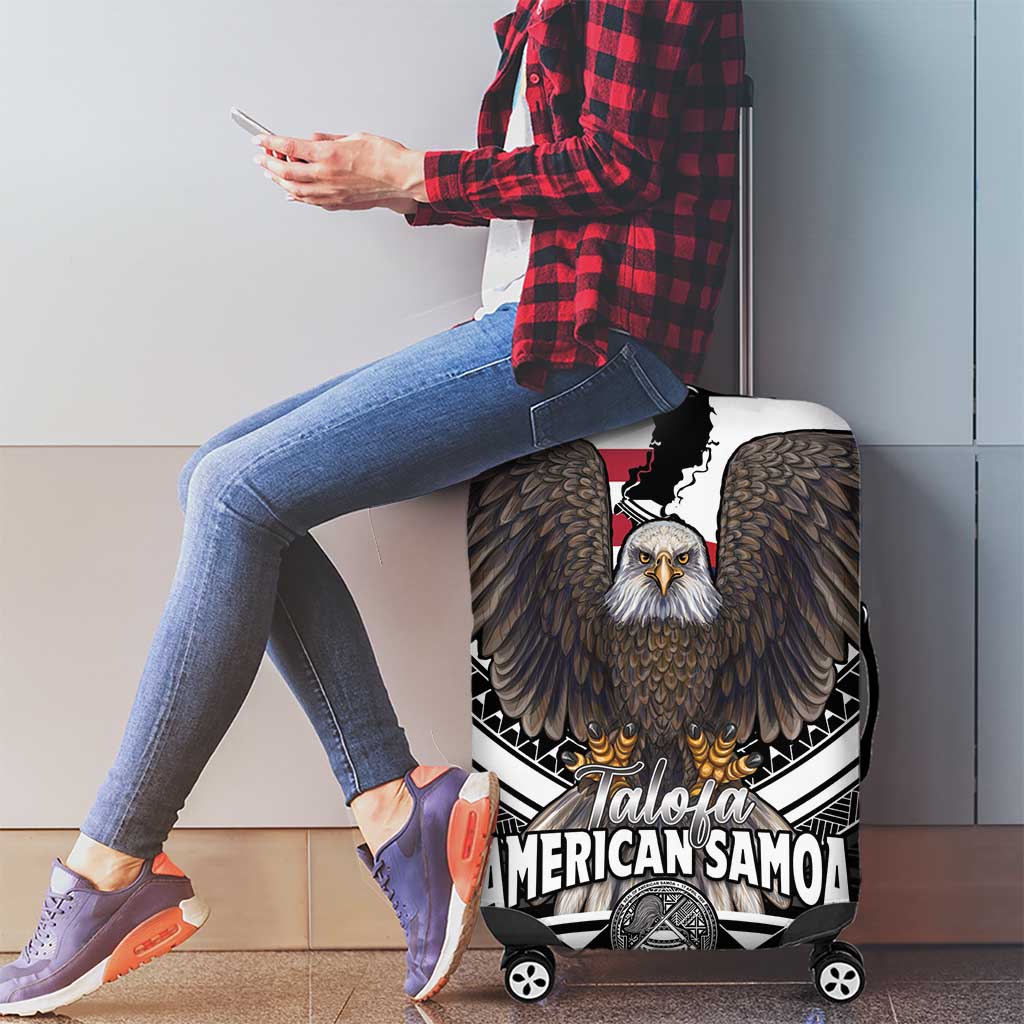 Talofa American Samoa Flag Day Luggage Cover Bald Eagle Polynesian Tattoo LT14 - Polynesian Pride