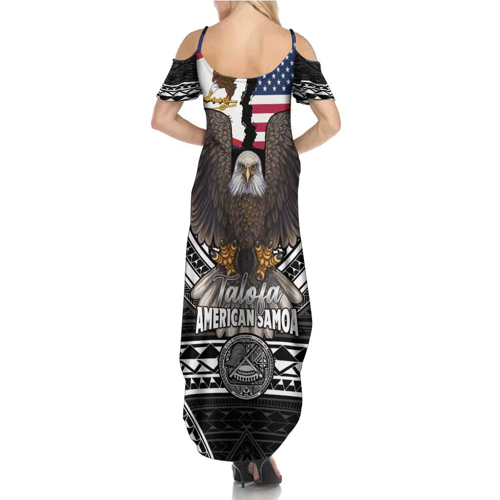 Talofa American Samoa Flag Day Summer Maxi Dress Bald Eagle Polynesian Tattoo LT14 - Polynesian Pride