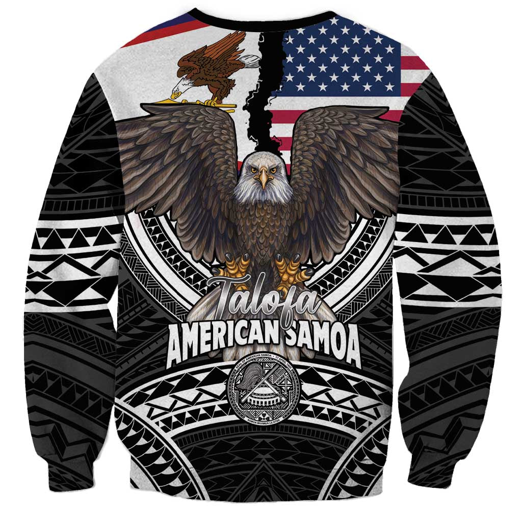 Talofa American Samoa Flag Day Sweatshirt Bald Eagle Polynesian Tattoo LT14 - Polynesian Pride