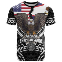 Talofa American Samoa Flag Day T Shirt Bald Eagle Polynesian Tattoo LT14 Black - Polynesian Pride