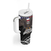 Talofa American Samoa Flag Day Tumbler With Handle Bald Eagle Polynesian Tattoo LT14 - Polynesian Pride