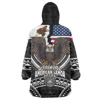 Talofa American Samoa Flag Day Wearable Blanket Hoodie Bald Eagle Polynesian Tattoo LT14 - Polynesian Pride