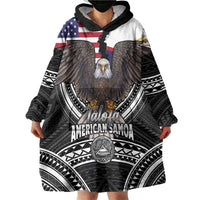 Talofa American Samoa Flag Day Wearable Blanket Hoodie Bald Eagle Polynesian Tattoo LT14 - Polynesian Pride