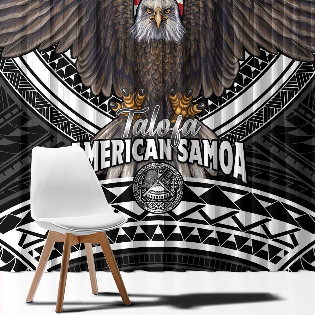 Talofa American Samoa Flag Day Window Curtain Bald Eagle Polynesian Tattoo LT14 - Polynesian Pride