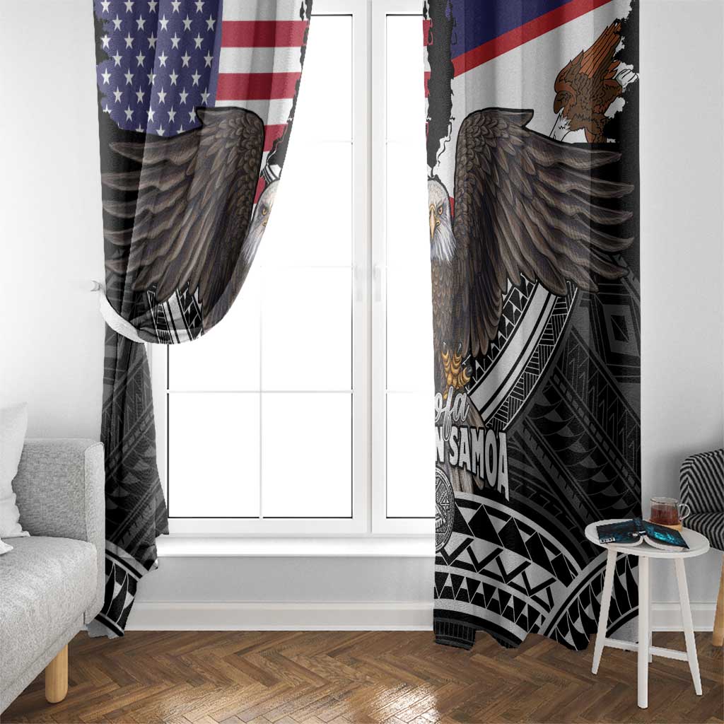 Talofa American Samoa Flag Day Window Curtain Bald Eagle Polynesian Tattoo LT14 - Polynesian Pride