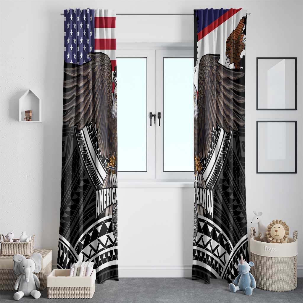 Talofa American Samoa Flag Day Window Curtain Bald Eagle Polynesian Tattoo LT14 - Polynesian Pride
