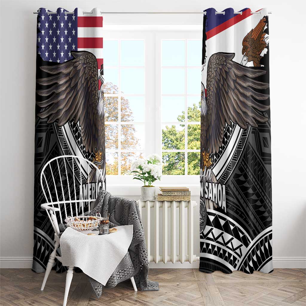 Talofa American Samoa Flag Day Window Curtain Bald Eagle Polynesian Tattoo LT14 - Polynesian Pride