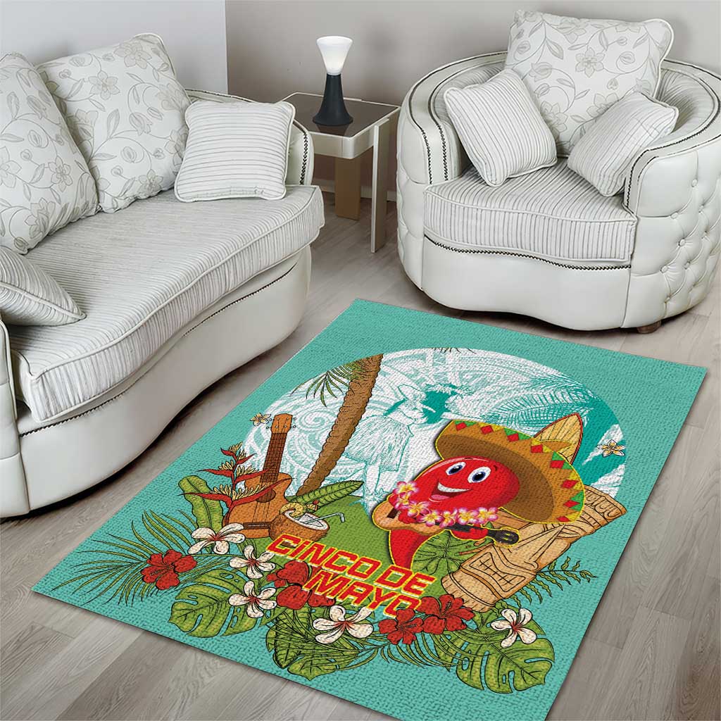 Hawaii Cinco de Mayo Area Rug Chili Pepper Hula Girl Tropical Vibes LT14 - Polynesian Pride