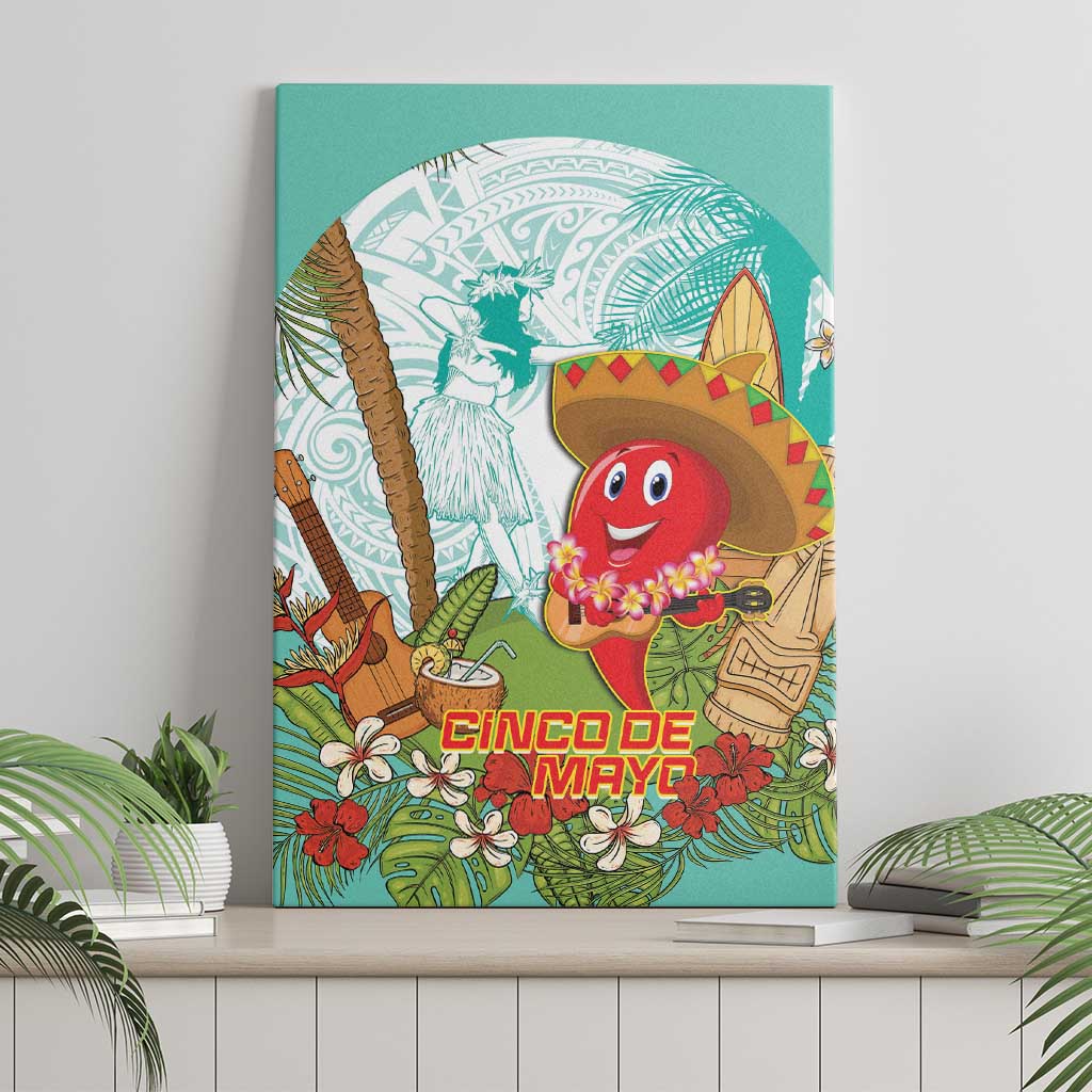 Hawaii Cinco de Mayo Canvas Wall Art Chili Pepper Hula Girl Tropical Vibes LT14 - Polynesian Pride