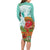 Hawaii Cinco de Mayo Long Sleeve Bodycon Dress Chili Pepper Hula Girl Tropical Vibes