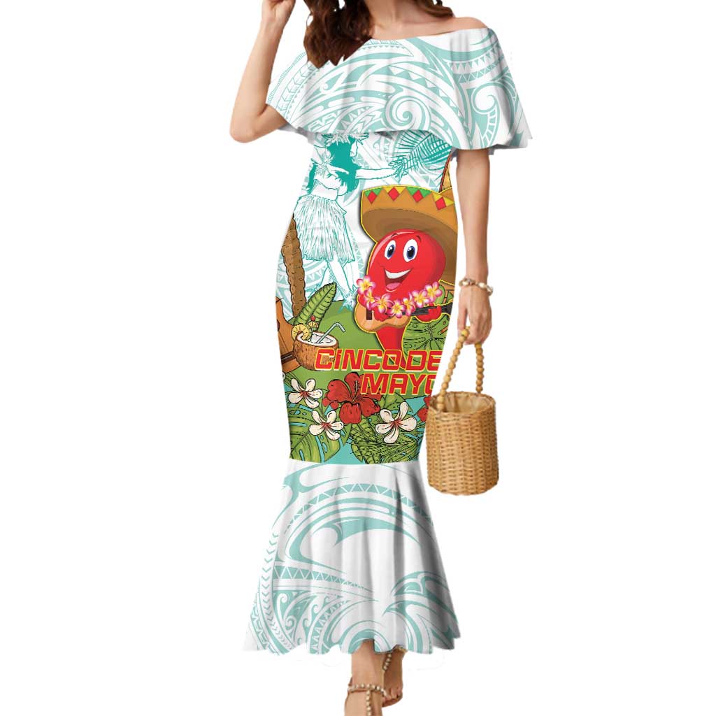 Hawaii Cinco de Mayo Mermaid Dress Chili Pepper Hula Girl Tropical Vibes