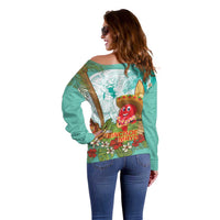 Hawaii Cinco de Mayo Off Shoulder Sweater Chili Pepper Hula Girl Tropical Vibes LT14 - Polynesian Pride