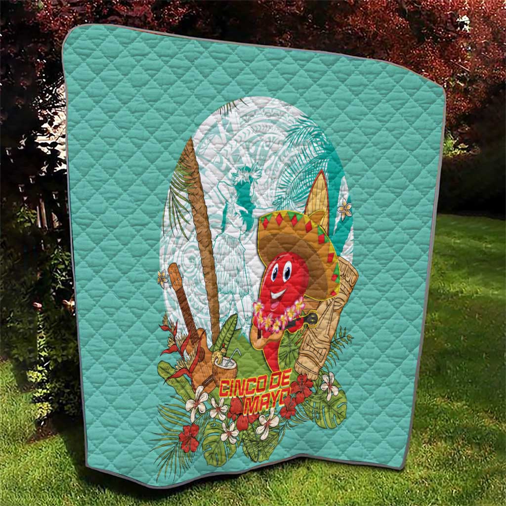 Hawaii Cinco de Mayo Quilt Chili Pepper Hula Girl Tropical Vibes LT14 - Polynesian Pride