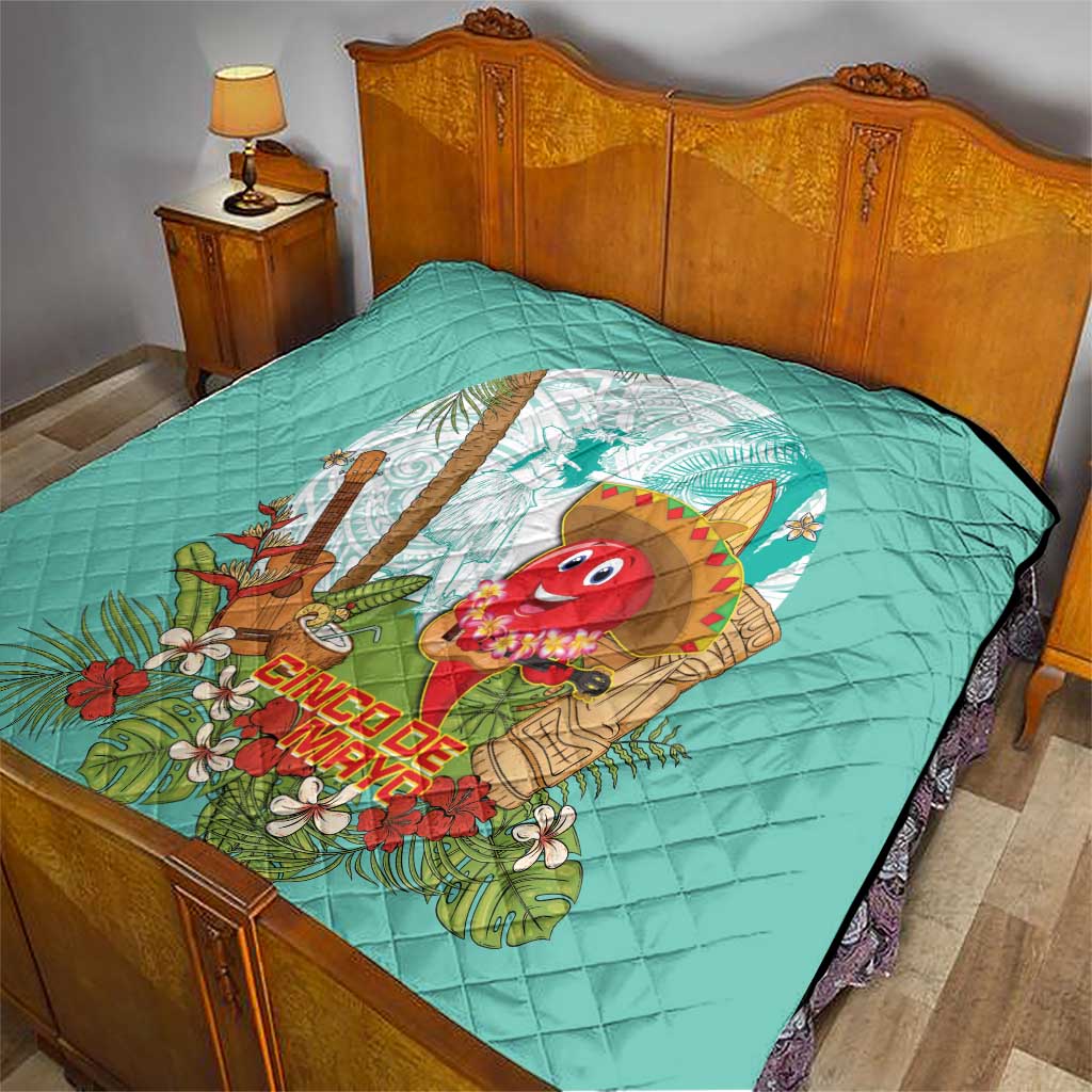 Hawaii Cinco de Mayo Quilt Chili Pepper Hula Girl Tropical Vibes LT14 - Polynesian Pride