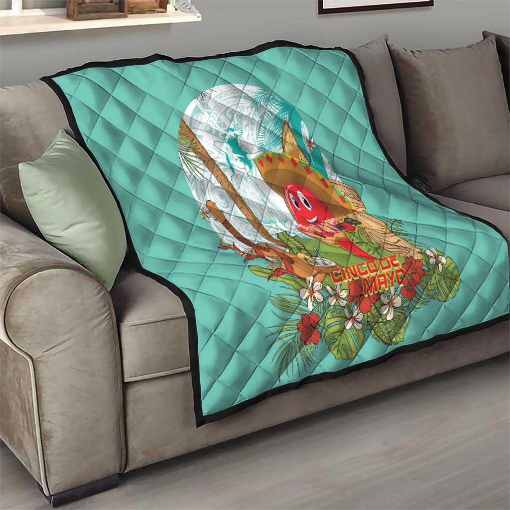 Hawaii Cinco de Mayo Quilt Chili Pepper Hula Girl Tropical Vibes LT14 - Polynesian Pride