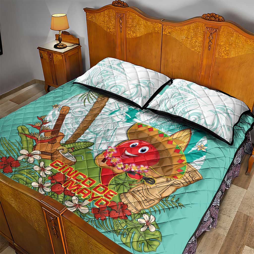 Hawaii Cinco de Mayo Quilt Bed Set Chili Pepper Hula Girl Tropical Vibes LT14 - Polynesian Pride