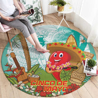 Hawaii Cinco de Mayo Round Carpet Chili Pepper Hula Girl Tropical Vibes LT14 - Polynesian Pride