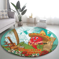 Hawaii Cinco de Mayo Round Carpet Chili Pepper Hula Girl Tropical Vibes LT14 - Polynesian Pride