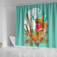 Hawaii Cinco de Mayo Shower Curtain Chili Pepper Hula Girl Tropical Vibes LT14 - Polynesian Pride
