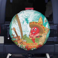 Hawaii Cinco de Mayo Spare Tire Cover Chili Pepper Hula Girl Tropical Vibes LT14 No hole Turquoise - Polynesian Pride