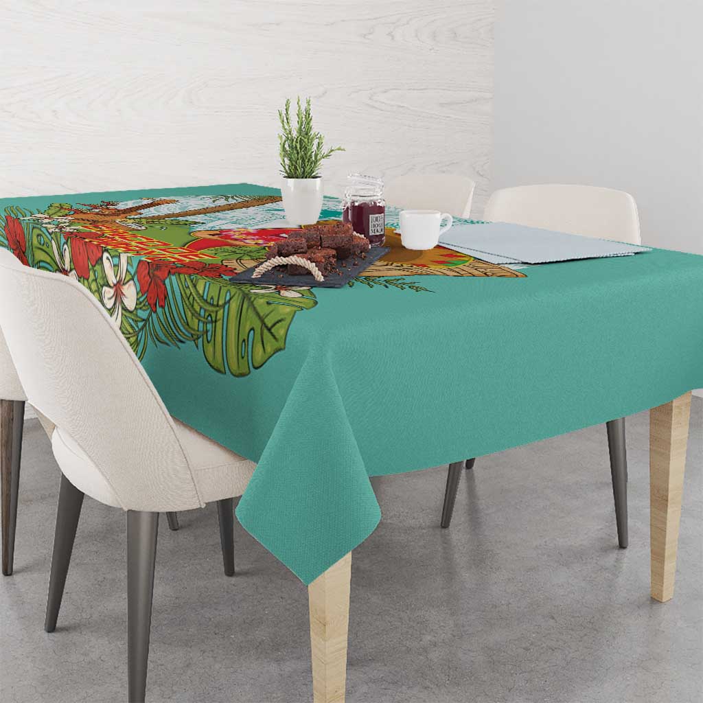 Hawaii Cinco de Mayo Tablecloth Chili Pepper Hula Girl Tropical Vibes LT14 - Polynesian Pride
