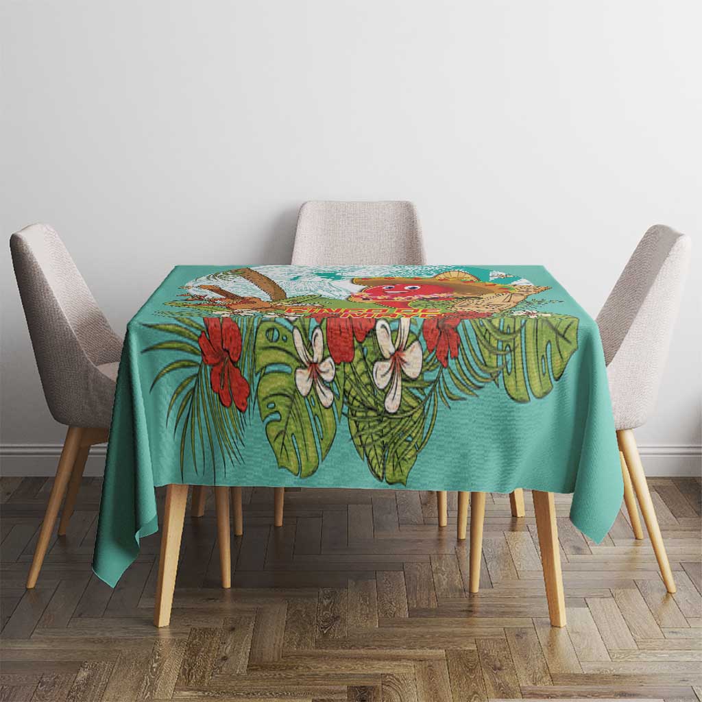 Hawaii Cinco de Mayo Tablecloth Chili Pepper Hula Girl Tropical Vibes LT14 - Polynesian Pride