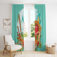 Hawaii Cinco de Mayo Window Curtain Chili Pepper Hula Girl Tropical Vibes LT14 - Polynesian Pride
