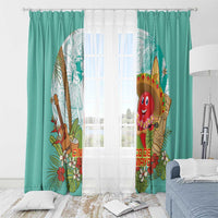 Hawaii Cinco de Mayo Window Curtain Chili Pepper Hula Girl Tropical Vibes LT14 - Polynesian Pride
