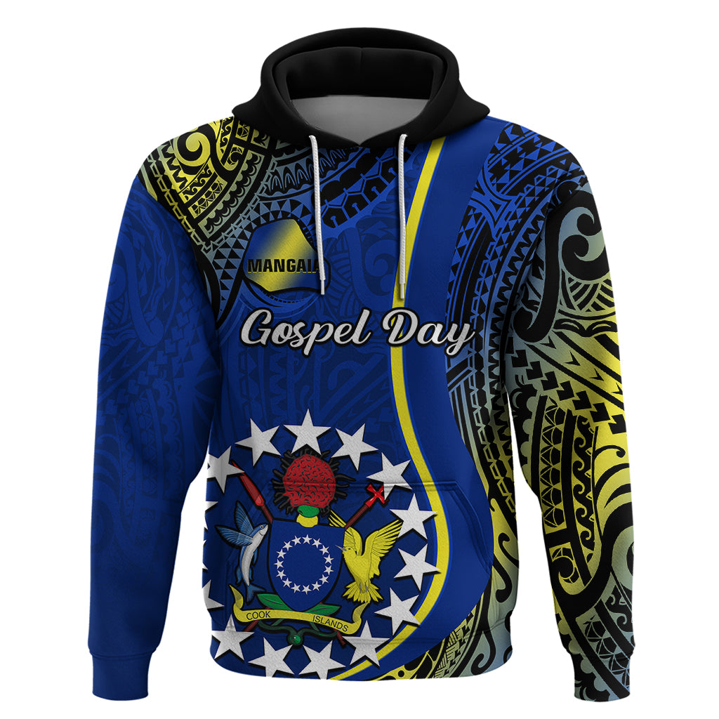 Custom Cook Islands Hoodie Mangaia Gospel Day Blue Version LT14 - Polynesian Pride